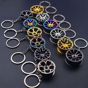 Llavero de coche con llanta de rueda de varios estilos al por mayor, llavero de metal duradero con forma de neumático para regalos de tiendas 4S - Product Image 5