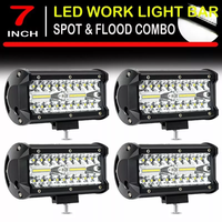 Barre lumineuse de travail LED HYNBYZJ 7 pouces 300W 4x4 tout-terrain à faisceau combiné pour ATV, tracteurs, bateaux, camions, excavatrices, 12V 24V