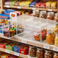 Distributeur de bonbons en acrylique transparent durable à 4 compartiments, boîte de rangement pour bonbons et chocolats en plexiglas pour confiserie