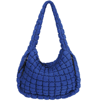 Tas Tote berlapis nilon kustom pabrik tas bahu quilt besar Carryall Puffer ringan tas Hobo bantalan quilt
