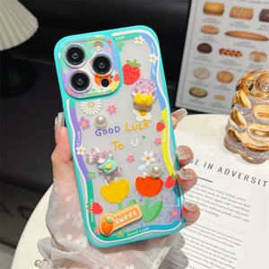 Para <span class=keywords><strong>Samsung</strong></span> <span class=keywords><strong>Galaxy</strong></span> S24 FE/A35/A55/S24 Ultra dibujos animados brillo 3D flor perla oso niñas mariposa 2 en 1 funda para teléfono móvil - Product Image 1