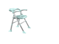 Chaise de douche pliable brevetée avec petit dossier, légère et peu encombrante