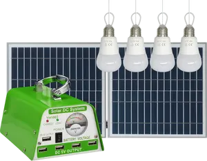 30W 11V पोर्टेबल Foldable घर बिजली ऊर्जा प्रणाली इनडोर, आउटडोर सौर पैनल सौर शिविर प्रकाश किट