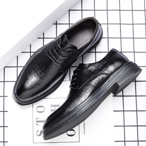 Men's Glossy Leather Dress <b>Shoes</b> <b>Soft</b> Sole Anti Slip Wedding Business Formal Casual Youth Style - Product Image 4