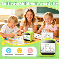 Mini Impresora Térmica Inteligente con IA, Pantalla Táctil de 3.5 Pulgadas, Sin Tinta, Inalámbrica, Basada en Linux, 2000 mAh, Impresora Portátil para Niños, Carga Tipo C