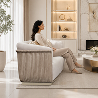 Ensemble de canapés modulaires YUANCHANG, canapé-lit en cuir artificiel, design modulaire, pieds en acier inoxydable, garantie de 3 ans