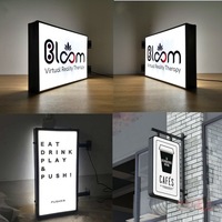 Boîte à lumière LED carrée personnalisée pour hôtels, publicité extérieure, source lumineuse, enseigne 3D en acrylique, métal suspendu en aluminium, commerce international