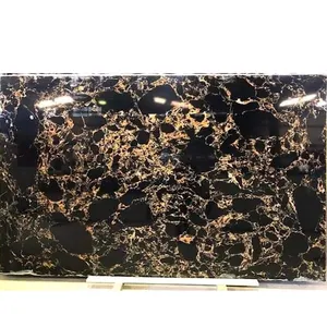 YD石材高品质Granit天然黑色金牛座花岗岩平板瓷砖黑色金色花岗岩