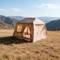 Tente de camping gonflable ultralégère pour 3-4 personnes, toutes saisons, imperméable, coupe-vent, protection UV, installation facile, randonnée en famille