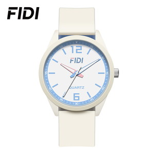 Reloj de Cuarzo Blanco Minimalista FIDI para Hombre y Mujer con Correa de Silicona Elegante y Diseño de Esfera Limpia - Product Image 2