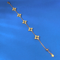 2025 à la mode S925 argent cinq fleurs trèfle à quatre feuilles Bracelet or dentelle incrusté de diamants transfrontalière en direct or chaîne lien bijoux