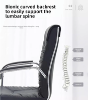 Chaise de bureau moderne à dossier haut lombaire ergonomique en cuir avec roulettes silencieuses chaise de salle d'attente à domicile