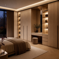 Armoire Moderne en Gros avec Coiffeuse Intégrée, Design Sans Poignée pour Appartement, Petit Espace, Maison, Personnalisable