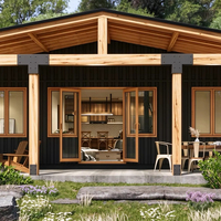 Cabane préfabriquée modulaire personnalisée, maison de vacances portable avec terrasse pour l'hébergement dans les complexes de glamping
