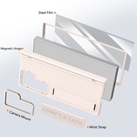 Nouvelle coque de téléphone ultra-fine mate électro-plaquée avec support pour Z Fold 3 4 5 6 7 avec protection d'écran, coque rigide en PC antichoc