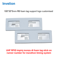 Étiquette RFID UHF en mousse pour le sport, 5 mm, puce Dogbone Monza R6, autocollant pour dossard de course, pour système de chronométrage de course