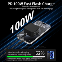 Chargeur mural rapide mini GaN 100W PD USB-C avec prise EU US UK AU, adaptateur de voyage à port unique pour Apple iPhone iPad Android ordinateur portable