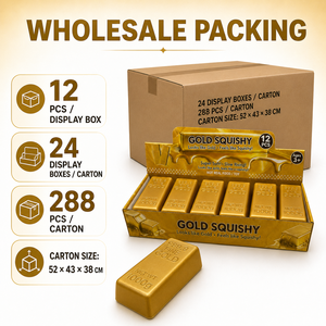 Juguete Blandito de PU en Forma de Barra de Oro, de Subida Lenta, para Aliviar el Estrés, con Caja de Exhibición de 12 Unidades para Venta al por Mayor - Product Image 6