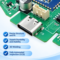 Connecteur femelle étanche Type C, double prise frontale, montage sur carte PCB, prise et connecteur USB C