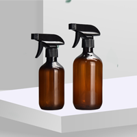 Bouteille de parfum d'intérieur en plastique PET vert ambre 300ml/500ml, flacon pulvérisateur vide personnalisé avec gâchette pour désodorisant, emballage