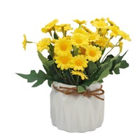 Mini Wilde Chrysanthemum Daisy Hoge Simulatie Kunststof Zijde Geometrische Potplant Set Bloem Hotel Woonkamer Ornamenten 16cm