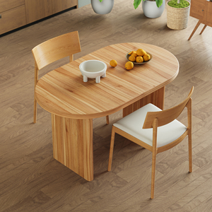 Table à manger moderne extensible en bois de 55,12 à 70,87 pouces avec rallonges amovibles, style mid-century, assemblée pour la maison - Product Image 5