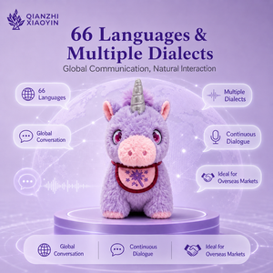 Yuni AI <span class=keywords><strong>Licorne</strong></span> En Peluche Compagnon LCD Yeux ChatGPT Grok Gemini 66 Langues Tactile Voix Argent Corne Bavoir Carte À Collectionner 3 Couleur - Product Image 3