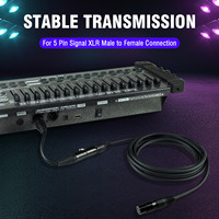 1 Câble de connexion DMX 5 cœurs de 15,2 m, 0,3 mm, XLR 5 broches, certifié IP, fabriqué en Chine pour l'éclairage de scène DJ, discothèque et événements