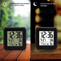 Réveil personnalisable en ABS 2025 avec grand écran LCD numérique, fonction snooze, calendriers, retour à l'école, mouvement électronique