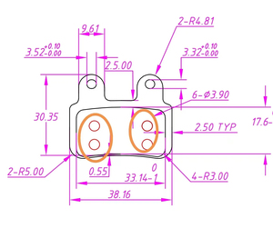 Ebike disk fren pedleri kaliperleri Fatbike Metal yedek hidrolik disk fren pedleri için XD-KLBS-DOTS elektrikli bisiklet aksesuarları - Product Image 6