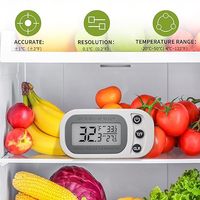 Termometer Kulkas Digital Termometer Tahan Air untuk Lemari Es dengan Layar LCD Besar, Penyangga, dan Perekat Magnetik