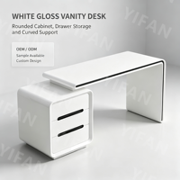 Bureau d'ordinateur de style moderne, blanc brillant, pour le bureau, la maison, en bois, bureau d'étude, bureau d'ordinateur
