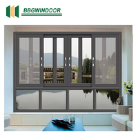 Fenêtre coulissante horizontale en alliage d'aluminium moderne Lukliving avec persienne isolante pour usage professionnel