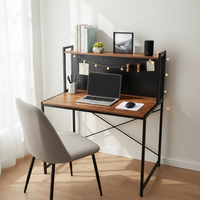 Table de travail de conception moderne pour hôtel, bureau, appartement, avec étagère de rangement en panneau perforé, table d'écriture, bureau de lecture