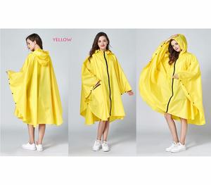 Poncho de lluvia impermeable con estilo para <span class=keywords><strong>mujer</strong></span> <span class=keywords><strong>Chubasquero</strong></span> con estampado colorido con capucha y cremallera - Product Image 3