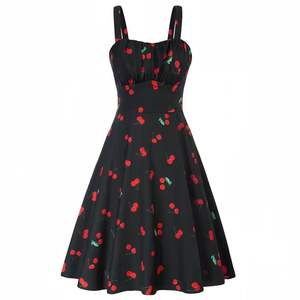 Vestido de Verano para Mujer, Estilo Vintage, Cintura Definida de Dos Vías, Corpiño Fruncido, Estilo Halter - Product Image 4