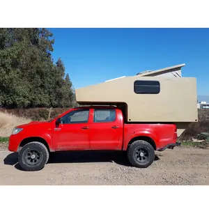 2024 Hot Sale Fiberglass Hard Side Pop Up Off Road Truck Camper For Pickup Truck With LED Lights And Foldable Function