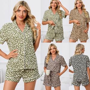 Ropa de verano 2025 para mujer, pantalones cortos de manga corta, conjunto de 2 piezas, pijama de verano informal para mujer, ropa de mujer de talla grande, pijama de verano - Product Image 1