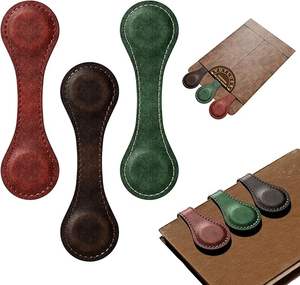 Marcador de lectura <span class=keywords><strong>artificial</strong></span> duradero en varios colores para amantes de los libros Clip de marcapáginas magnético de cuero genuino - Product Image 2