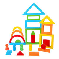 Blocs de construction géométriques empilables en bois arc-en-ciel personnalisés pour enfants, puzzle éducatif créatif et intéressant pour les enfants