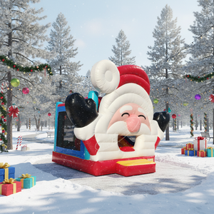 Castillo Inflable Comercial con Tobogán y Brincolín con Temática de Santa Claus Navideño <span class=keywords><strong>para</strong></span> Niños, con Soplador, <span class=keywords><strong>para</strong></span> Jardín - Product Image 2