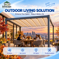 Pergola motorisée en PVC prête à l'emploi, auvent pliant rétractable, toit extérieur imperméable pour jardin et extension de maison