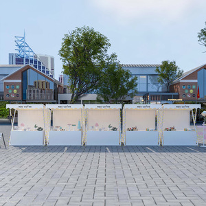 Mobiele, milieuvriendelijke, gepoedercoat kraamdisplayrek voor buitenmarkten, grote evenementen, etalages en nachtmarktkramen in schilderachtige omgevingen - Product Image 4