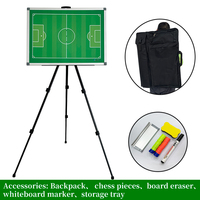 Tableau de tactique de football 11 joueurs avec support trépied réglable, magnétique double face effaçable à sec pour entraînement d'entraîneur de football
