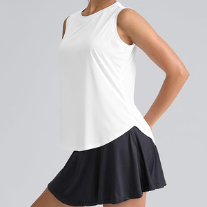 Camisetas sin mangas holgadas para mujer, blusas <span class=keywords><strong>de</strong></span> verano sin mangas, talla grande, cuello cuadrado informal, patrón liso, tela <span class=keywords><strong>de</strong></span> punto transpirable - Product Image 3