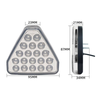 1 pièce F1 Triangle Type LED lumière de frein Signal de feu de brouillard arrière lampe d'avertissement de stationnement frein convient pour voiture camion RV 12V