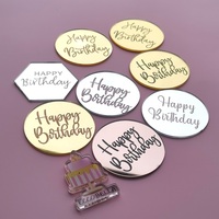 5cm Gravierte Spiegel-Gold Happy Birthday Cupcake-Kuchenaufsätze für Kuchendekoration