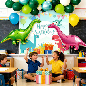 Set <span class=keywords><strong>di</strong></span> Palloncini 3D Rotondi in Alluminio a Forma <span class=keywords><strong>di</strong></span> Animali Cartoon per Feste <span class=keywords><strong>di</strong></span> <span class=keywords><strong>Compleanno</strong></span> dei Bambini, Decorazioni per Sfondi Celebrazionali che Creano <span class=keywords><strong>Gioia</strong></span> - Product Image 3
