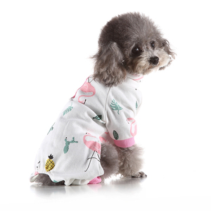 Lovely Flamingo Cute Dog Pijamas Algodón suave y poliéster Verano Ecológico Ropa para perros Interior XS/<span class=keywords><strong>S</strong></span>/M/L/XL Tallas - Product Image 5