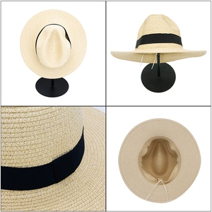 Vente en gros de logo personnalisé Fadora nouveau design à bord court Trilby papier Sombrero Panama Fedora chapeau de paille casquette pour hommes et femmes - Product Image 5